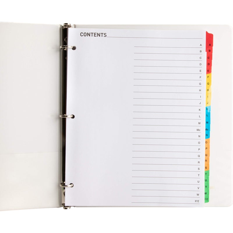 Manaloom Index Dividers, A-Z Tab Printed Table of Contents Index Dividers, 3 Hole Punched for Ring Binders - Colorful Tabs for Greater Visibility - 8.5â€ x 11â€ Letter Size - Image 2